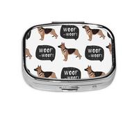 perro pastor alemán, Pastillero cuadrado para bolsillo o monedero, pequeño contenedor de pastillas, organizador de pastillas de viaje