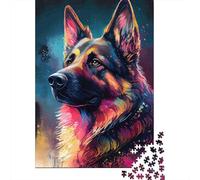Perro Pastor Alemán Puzzle de 1000 Piezas Puzzle para Adultos Papel Arte Colorido Relax Enfoque Decoración Familiar Regalo 70x50cm/1000pcs