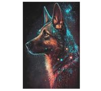 Perro Pastor alemán Rompecabezas De Madera -, Puzzle 1000 Piezas, Bonito Paquete De Regalo, Forma Única, Mejor Regalo para Adultos Y Niños （78×53cm）