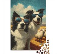 Perro Pastor Animales de Campo Puzzle de 1000 Piezas Papel Puzzle para Adultos Relajación Enfoque Decoración Regalo Familiar 70x50cm/1000pcs