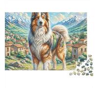 Perro Pastor Atlas 1000 Piezas Rompecabezas Colorido DecoracióN Familiar Perro Pastor Atlas in Field Jigsaw Juegos Educativos para Regalo 70x50cm/1000pcs
