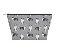 Perro Pastor Australiano Blue Merle Sencillo Gris, Bolsa de artículos de tocador Bolsa de Maquillaje Bolsa de cosméticos Bolsa de artículos de tocador de Viaje portátil