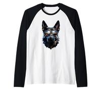 Perro Pastor con Gafas de Sol Perros Adoran a los Perros Camiseta Manga Raglan