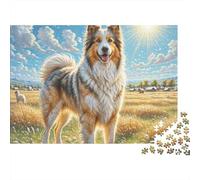 Perro Pastor de Asia Central 1000 Piezas Rompecabezas Imposible DecoracióN Familiar ovejasdog in Wheat Field Jigsaw Juegos Educativos para Adultos 38x26cm/1000pcs