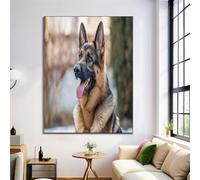 Perro Pastor De Invierno Pinturas Sobre Lienzo Moderno Marrón-Negro Personalidad Animal Poster E Impresiones Arte Mural Para Sala De Fondo Colgante Estar Décor Fotos Sin Marco 50X70Cm