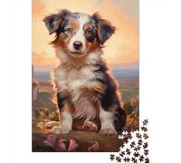 Perro Pastor Paisaje Rural Puzzle de 1000 Piezas Puzzle para Adultos Material de Papel Relajante Atención Actividad Familiar Decoración Regalo 70x50cm/1000pcs