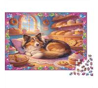Perro Pastor Panadería Puzzle de 1000 Piezas Papel para Adultos Cocina Acogedora Puzzle para Toda la Familia Relajación Regalo Decoración 38x26cm/1000pcs