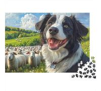 Perro Pastor Paquete Escena Pastoral Rural Rompecabezas Cartón Reciclado 1000 Piezas, Alivio Estrés Familiar, Decoración Pared, Diversión Vacacional 38x26cm/1000pcs