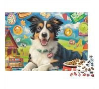 Perro Pastor Puzle 1000 Piezas - Arte Mural para Salón U Oficina, Impresión Vívida, Antiestrés, Póster Incluido, 70x50cm/1000pcs