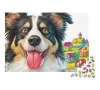 Perro Pastor Puzzle Adultos 1000 Piezas Sonrisa Australiana Cartón para Toda La Familia Regalo Navidad para Relajarse Mejor Regalo Oferta 70x50cm/1000pcs