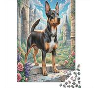 Perro Pastor Puzzle de 1000 Piezas Papel para Adultos Jardín Castillo Medieval Relajante Juego Decoración Hogar Regalo Familiar 70x50cm/1000pcs