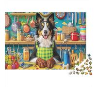 Perro Pastor Rompecabezas 1000 Piezas Acertijos Inteligentes Decoración Familiar Adultos Papel Regalo Hombre Mujer Navidad 38x26cm/1000pcs