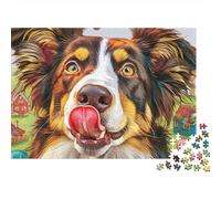 Perro Pastor Rompecabezas 1000 Piezas Sonrisa Australiana Cartón Grueso para Adultos Decoración Pared para Decorar Mejor Regalo Oferta 70x50cm/1000pcs