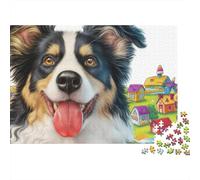Perro Pastor Set De Rompecabezas De Papel Cartón Premium De 1000 Piezas, Perro de Mascota Lindo, Imposible, Difícil, Desafiante, Estrés, Mejor Regalo 38x26cm/1000pcs