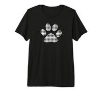 Perro Pata de Gallo Negro Blanco impresión Animal Amante Camiseta Premium
