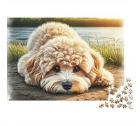 Perro peludoso Lindo Que descansa Rompecabezas 1000 Piezas Cartón Premium para Parejas, Puzzle De Concentración, Tiempo De Ocio En Casa, Regalo Ideal para Nuevos Propietarios 38x26cm/1000pcs