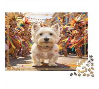 Perro pequeño Adorable Puzzle de 1000 Piezas Papel para Adultos Escena de Festival Urbano Juego de Puzzle 1000 Piezas Familia Relajación Decoración Regalo 52x38cm/1000pcs