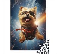Perro pequeño Volador Puzzle de 1000 Piezas Papel para Adultos Cielo dinámico Juego de Puzzle 1000 Piezas Relajación Enfoque Regalo Familia Decoración 52x38cm/1000pcs