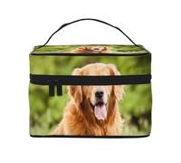 Perro Perdiguero de Oro, Bolsa de Maquillaje Bolsa de cosméticos Bolsa de Aseo de Viaje portátil Estuche para lápices