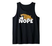 Perro Perezoso Boxer Gracioso Nope Not Today Camiseta sin Mangas