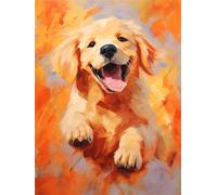 perro Pintar por Numeros Adultos Abstracción Pintar por Numeros Niños, Paint by Numbers Adult, Painting by Numbers, DIY Painting on Canvas, Regalo Mujer, Decoracion Hogar, Without Frame, 60x80cm e-164