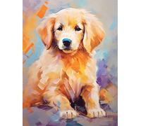 perro Pintar por Numeros Adultos Abstracción Pintar por Numeros Niños, Paint by Numbers Adult, Painting by Numbers, DIY Painting on Canvas, Regalo Mujer, Decoracion Hogar, Without Frame, 40x50cm e-165