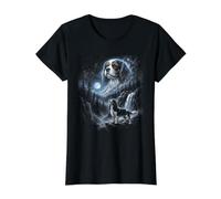 Perro Pirata Retro Cavalier King Charles Spaniel Moon de los 90 Camiseta gráfica económica, Mujer, Negro, L