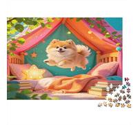 Perro Pomerania Bonito Puzzle de 1000 Piezas Papel para Adultos Escena Tienda de Ensueño Juego de Puzzle 1000 Piezas Relajación Familia Decoración 38x26cm/1000pcs