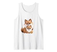 Perro Pomerania Kawaii y Cachorro Amor Camiseta sin Mangas