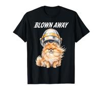 Perro Pomerania soplado Debajo del secador de Pelo Salón SPA Humor Camiseta
