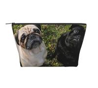Perro Pug Blanco Y Negro, Bolsa de artículos de tocador Bolsa de Maquillaje Bolsa de cosméticos Bolsa de artículos de tocador de Viaje portátil