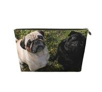 Perro Pug Blanco Y Negro, Bolsa de Maquillaje Bolsa de cosméticos Bolsa de artículos de tocador de Viaje portátil Bolsa de artículos de tocador