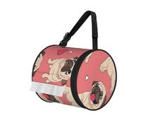 Perro Pug con Forma de corazón para el Día de San Valentín,Dispensador de pañuelos cilíndrico, Soporte para Caja de pañuelos Colgante, dispensador de pañuelos para Coche