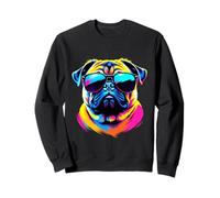 Perro Pug con Gafas de Sol Pop Art Amantes del Pug Sudadera