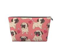 Perro Pug Corazón de San Valentín, Bolsa de artículos de tocador Bolsa de Maquillaje Bolsa de cosméticos Bolsa de artículos de tocador de Viaje portátil