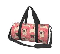 Perro Pug Corazón de San Valentín, Bolsa de Viaje de Gran Capacidad, Bolso Redondo, Bolsa de Viaje Deportiva, Bolsa de Mano, Bolsa de Fitness