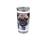 Perro Pug Divertido "Please Fire Me" con Job Blurry Meme Vaso térmico de acero inoxidable de doble pared