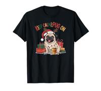 Perro Pug Gracioso Navidad Camiseta