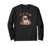 Perro Pug Gracioso Navidad Manga Larga