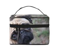 Perro Pug Impreso, Bolsa de Maquillaje Bolsa de cosméticos Bolsa de artículos de tocador de Viaje portátil Estuche para lápices Bolsa de artículos de tocador