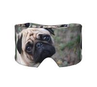 Perro Pug Impreso,Máscara para ojos con bloqueo de luz y protección ocular completa para dormir, orejeras y ojos.
