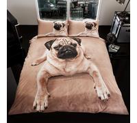Cachorro Pug Edredón Tamaño King y Almohada Juego Perro Amates Ropa de Cama