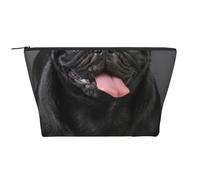 Perro Pug Negro Aislado sobre un Fondo Negro, Bolsa de artículos de tocador Bolsa de Maquillaje Bolsa de cosméticos Bolsa de artículos de tocador de Viaje portátil