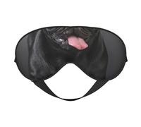 Perro Pug negro aislado sobre un fondo negro, Cubreojos completos Antifaz bloqueador de luz Antifaz para dormir Antifaz suave con los ojos vendados Noche