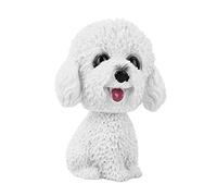 Perro Que Asiente con la Cabeza para el Baile del Coche Bobble Head Dog Westie Dashboard Resin White Simulation Shaking Head Dog Decor Bobble Head Toy Car Interior Dashboard (Peluche (Blanco))