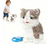 Perro Que Camina y Ladra, Cachorro de Peluche Que Ladra, Lengua Realista Que Lame, Cola Que Se Mueve, con Música y Correa, Perro Cachorro para Regalos de Cumpleaños de Niñas y Niños Style C