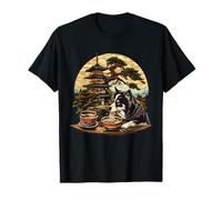 Perro Ramen Bonsái Árbol Arte Perro Ramen Bowl Pagoda Tower Camiseta