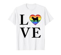Perro Raza Alaskan Klee Kai Palabra Amor Tipografía Retro Camiseta