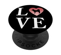 Perro Raza Alaskan Klee Kai Palabra Amor Tipografía Retro PopSockets PopGrip Adhesivo