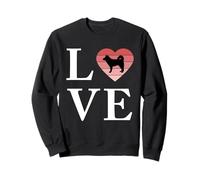 Perro Raza Alaskan Klee Kai Palabra Amor Tipografía Retro Sudadera